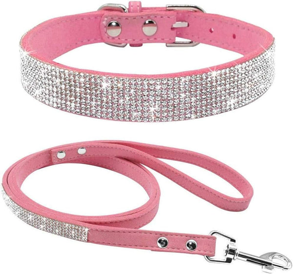 "Reflective Microfiber Pet Collar Leash Set for Small & Medium Dogs"