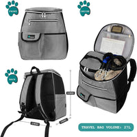 Travel-Friendly Dog Backpack: Airline Approved Pet Bag with Food Container, Collapsible Bowls & Diaper Supplies 