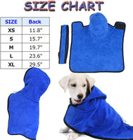 Quick Dry Microfiber Pet Bathrobe - Ultra Absorbent Dog & Cat Towel, 