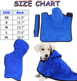 Quick Dry Microfiber Pet Bathrobe - Ultra Absorbent Dog & Cat Towel, 