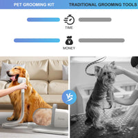 "Pet Grooming Vacuum Kit with 14Kpa Suction Power and 5 Grooming Tools"