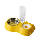 500ML Dog Bowl Cat Feeder Bowl with Dog Water Bottle Automatic Drinking Pet Bowl Cat Food Bowl Pet Stainless Steel Double 3 Bowl