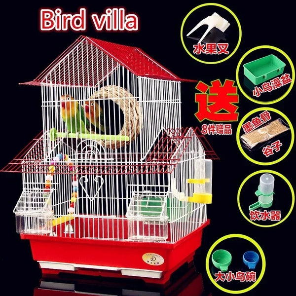 "Stylish Chic Metal Pearl Bird Cage: Transform Your Bird's Home with Elegance!"