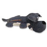 Squeakier Vintage Denim Dog Toy - Adorable 8" Plush with Lambs wood