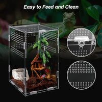 "Versatile Acrylic Reptile Terrarium - Perfect for Turtles, Tarantulas, and Dragons!"