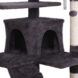 Multi-Level 55-Inch Cat Tree Tower Condo with Safety Features and Scratch Post