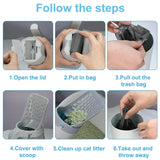 Self-Cleaning Cat Litter Scoop with Waste Bags and Filter - Pet Waste Removal Tool for Litter Box