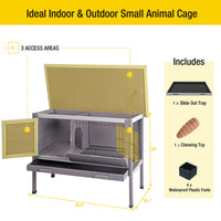 Deluxe Wooden Rabbit & Rabbit Hutch - Versatile Indoor/Outdoor Small Animal Home for Bunnies and Guinea Pigs