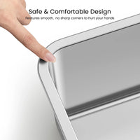 Extra-Large Stainless Steel Cat Litter Box with High Sides - 23.6" x 15.7" x 5.9" 