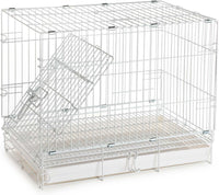 Portable Collapsible Metal Parrot Carrier - Beak-Proof Cage with Stainless Steel Bowls & Wooden Perch