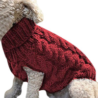 Classic Cable Knit Turtleneck Dog Sweaters - Warm Jumper Coat for Medium Dogs