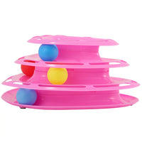 Interactive 3-Layer Cat Track Toy with Electric Rotating Ball - 360° Rotation