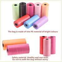 "Colorful Outdoor Dog Poop Bags - 15 Bags/Roll, Refillable & Convenient!"