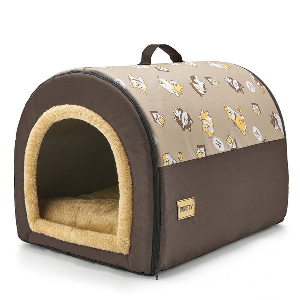 Cozy 2-in-1 Small Dog House for Small to Medium Dogs