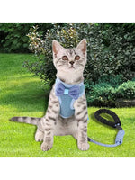 Elegant Bowknot Cat Harness and Leash Set