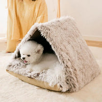 "Cozy Cat and Puppy Bed House for Small Dogs and Cats - Winter Warm Sleeping Nest"