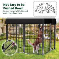 Large Outdoor Dog Kennel, 4Ft X 4.2Ft X 4.5Ft Fence with Uv-Resistant Oxford Cloth Roof & Secure