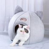 Cozy Cat and Small Dog Cave with Bed: Soft Foldable Winter Bed for Cats and Small Dogs        