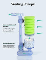 Professional Title: "Ultra Quiet Aquarium Biochemical Sponge Filter with Air Pump and Media Balls - 2 Sponges Included"