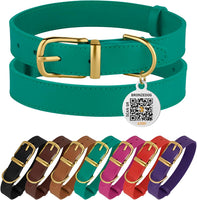 Leather Dog Collar with Metal Buckle Durable Basic 