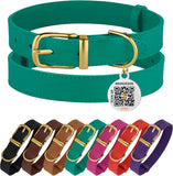 Leather Dog Collar with Metal Buckle Durable Basic 