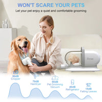 "Pet Grooming Vacuum Kit with 14Kpa Suction Power and 5 Grooming Tools"