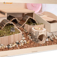 "Aspen Terrarium Haven for Small Pets - Spacious MDF Home (39.4 X 19.7 X 19.7 Inches, Burlywood)"