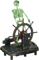 "Air-Powered Aerating Aquarium Ornament for Vibrant Fish Tank Movement - Skeleton Captain Design"