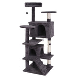 Multi-Level 55-Inch Cat Tree Tower Condo with Safety Features and Scratch Post