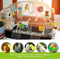 "Set of 4 Small Parrot Chewing and Foraging Toys for Bird Cage - Ideal for Parakeets, Parrotlets, Lovebirds, and Cockatiels"