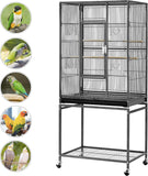 Large 54-Inch Wrought Iron Bird Cage with Stand for Small Parrots and Finches