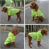 "Vibrant Green XL Reflective Hooded Dog Raincoat - Stylish & Lightweight Poncho for All Breeds!"