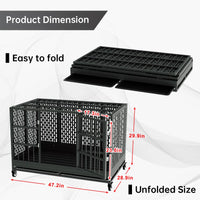 48 Inch Heavy Duty Dog Crate with Wheels.      