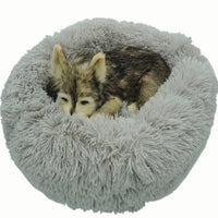 Luxurious Round Plush Dog Bed for Pets - Overseas Warehouse Dropshipping