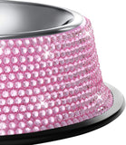 "Sparkling Pink Rhinestone Pet Bowls - Set of 2"