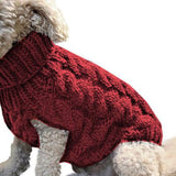 Classic Cable Knit Turtleneck Dog Sweaters - Warm Jumper Coat for Medium Dogs