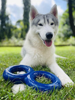 Tough Dog Double Ring Toy - Super Chewy Natural Rubber for Active Play and Aggressive Chewers