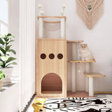 Elegant 51.2" Wooden Cat Tree - Perfect Tower for Large Cats!