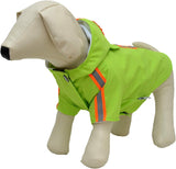 "Vibrant Green XL Reflective Hooded Dog Raincoat - Stylish & Lightweight Poncho for All Breeds!"