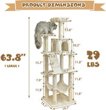 Professional title: 
"Multi-Level Cat Tree for Large Cats with Scratching Posts, Platform, Hammock, and Condo - Beige"