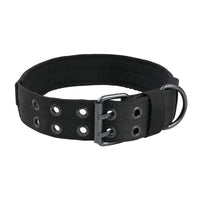 Tactical Heavy Duty Nylon Large Dog Collar with Metal Buckle - 2" Wide