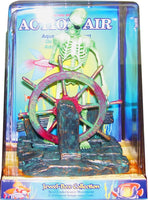 "Air-Powered Aerating Aquarium Ornament for Vibrant Fish Tank Movement - Skeleton Captain Design"