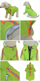 "Vibrant Green XL Reflective Hooded Dog Raincoat - Stylish & Lightweight Poncho for All Breeds!"