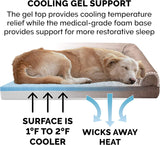 Luxury Cooling Gel Dog Bed with Removable Bolsters & Washable Cover     