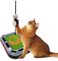 MLB Cincinnati Reds Baseball Field Cat Scratcher Toy with Interactive Features