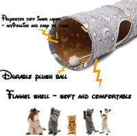 Deluxe Interactive Collapsible Cat Tunnel with Plush Ball Toys - Perfect for Cats, Rabbits, Ferrets, and All Small Pets!