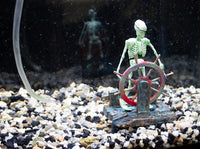 "Air-Powered Aerating Aquarium Ornament for Vibrant Fish Tank Movement - Skeleton Captain Design"