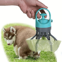 Portable Dog Poop Scooper with Built-In Bag Dispenser.            