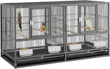 Stackable Divided Breeder Bird Cage for Small Birds, Black