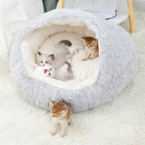 Luxury Cozy Pet Bed with Hooded Cover for Small to Medium Pets